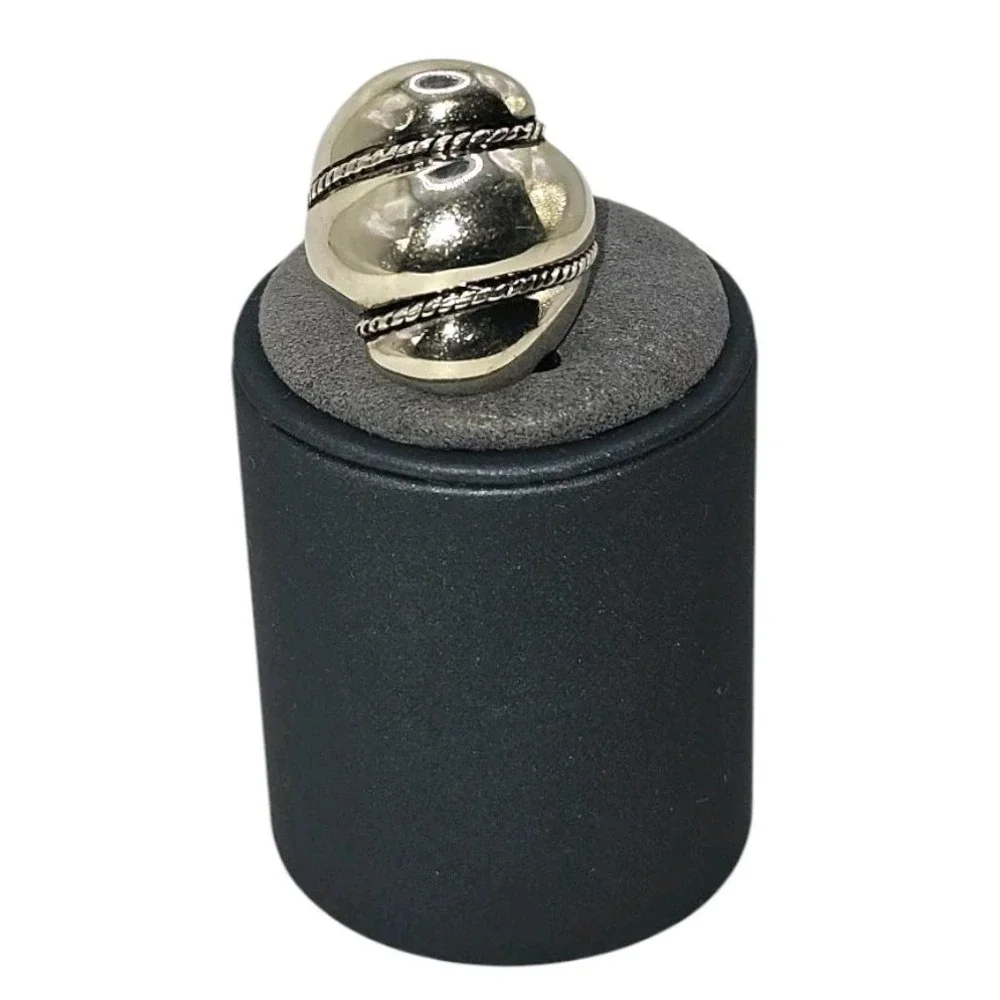 ESPO‎ SIG 925 Silver Vintage Scalloped Rope Twist Dome Ring Size 7